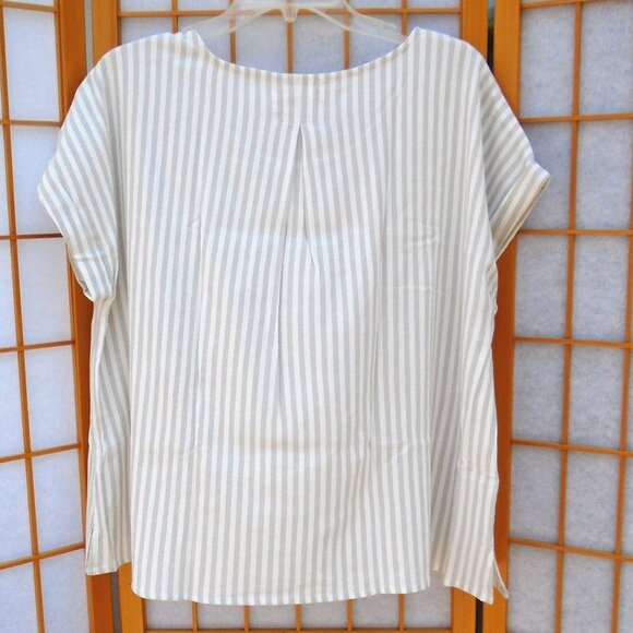 FRESH PRODUCE Avila Stripe Short Sleeve Top *OVERSIZED* Relaxed cotton blend - Picture 5 of 5